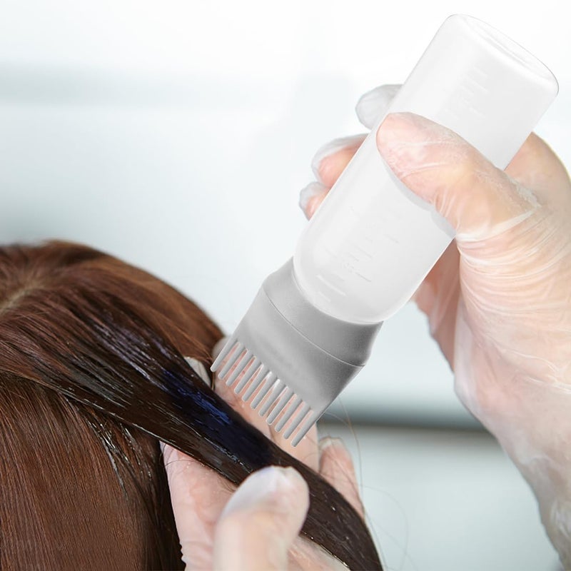 ELANE 4 Pack Hair Oiler Comb Bottle,Root Comb Applicator Bottle for Hair Oil Scalp Hair Oiling Applicator(Grey+Red) - Image 5